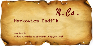 Markovics Csák névjegykártya